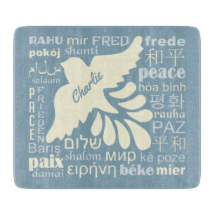 Tabla De Cortar Tablero de corte con nombre personalizado PEACE en