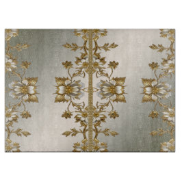 Tabla De Cortar Tablero de corte con ornato de oro blanco floral