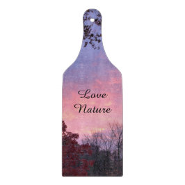 Tabla De Cortar Tablero de corte de atardecer azul rosado de bonit