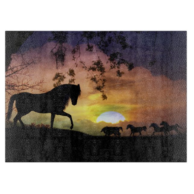 Tabla De Cortar Tablero de corte de caballos salvajes (Anverso)