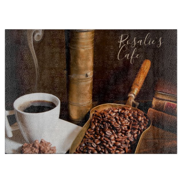 Tabla De Cortar Tablero de corte de café recién hecho (Anverso)