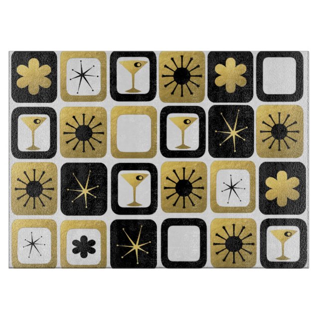 Tabla De Cortar Tablero de corte de oro retro glamoroso (Anverso)