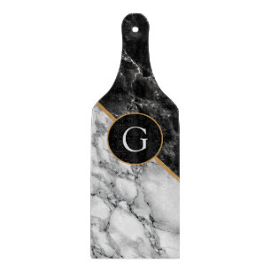 Tabla De Cortar Tablero de corte de piedra mármol blanco negro con