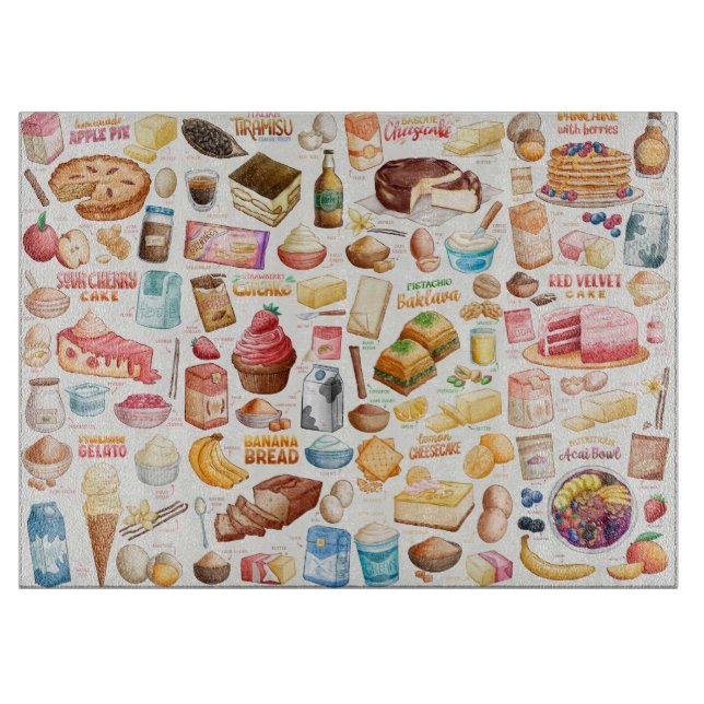 Tabla De Cortar Tablero de corte de recetas de pasteles (Anverso)