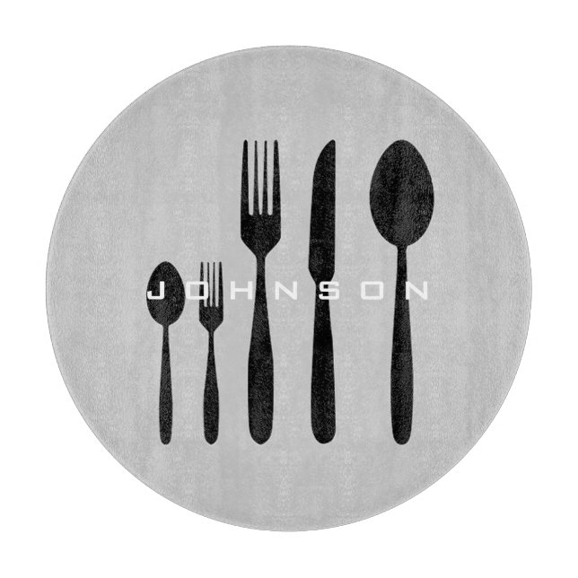 Tabla De Cortar Tablero de corte de Silverware de personalizable (Anverso)