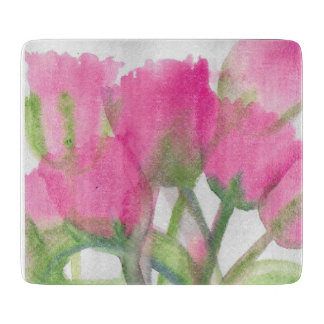 Tabla De Cortar Tablero de corte de tulipanes rosados