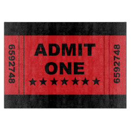 Tabla De Cortar Tablero de corte de vidrio "Admit One"