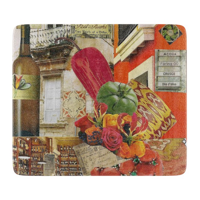 Tabla De Cortar Tablero de corte de vidrio con pimienta de chile (Anverso)