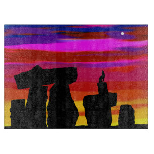 Tabla De Cortar Tablero de corte de vidrio Coyote Sunset