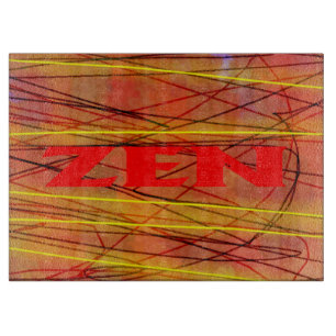 Tabla De Cortar Tablero de corte de vidrio de alambre rojo ZEN
