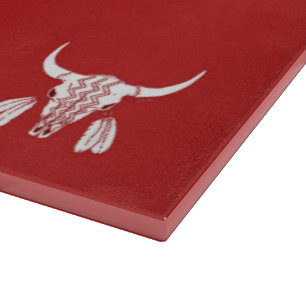 Tabla De Cortar Tablero de corte de vidrio de Búfalo Fantasma Rojo
