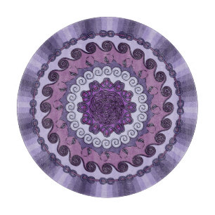 Tabla De Cortar Tablero de corte de vidrio de Mandala Wind