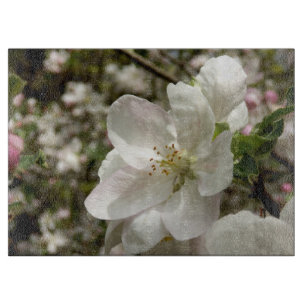Tabla De Cortar Tablero de corte de vidrio decorativo con flores d