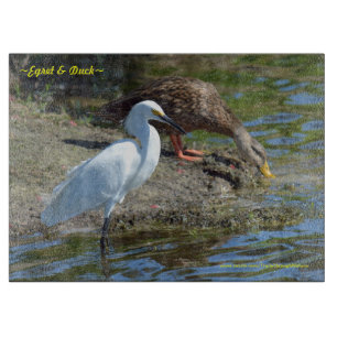 Tabla De Cortar Tablero de corte de vidrio Egret & Duck