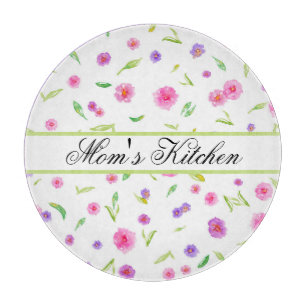 Tabla De Cortar Tablero de corte de vidrio floral personalizado -