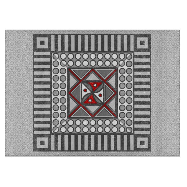 Tabla De Cortar Tablero de corte de vidrio geométrico alternativo (Anverso)