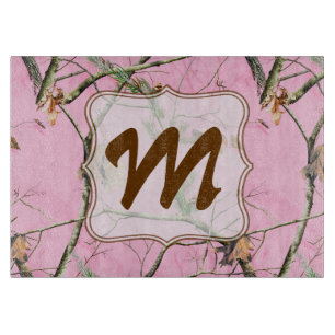 Tabla De Cortar Tablero de corte de vidrio monograma de camuflaje