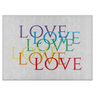 Tabla De Cortar Tablero de corte de vidrio para RAINBOW LOVE 15x11