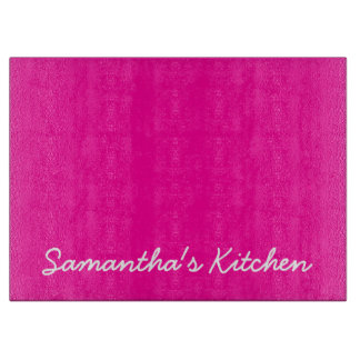 Tabla De Cortar Tablero de corte de vidrio personalizado | Rosa y 