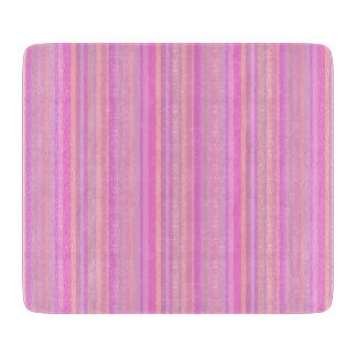 Tabla De Cortar Tablero de corte de vidrio retro rayado rosado pas