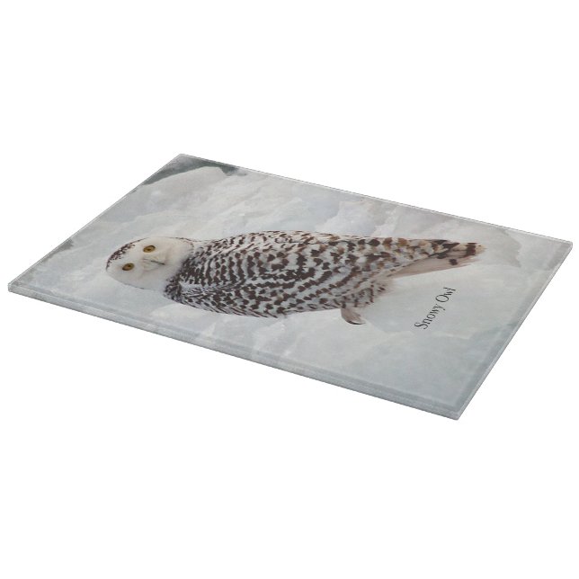 Tabla De Cortar Tablero de corte de vidrio Snowley Owl (Borde)
