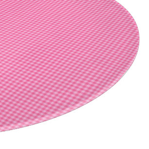 Tabla De Cortar Tablero de corte Gingham-ROUND rosado-blanco paste