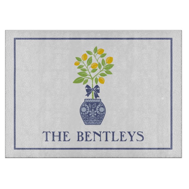 Tabla De Cortar Tablero de corte personalizado del árbol de limón  (Anverso)