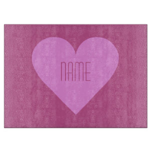 Tabla De Cortar Tablero de corte personalizado Pink Heart Valentin
