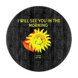 Tabla De Cortar Tablero de corte redondo de sol de buena noche de