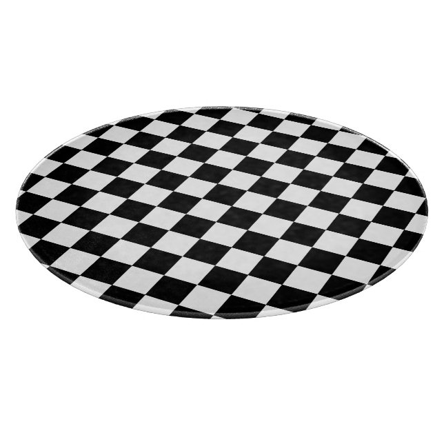 Tabla De Cortar Tablero de corte retro negro y blanco (Borde)