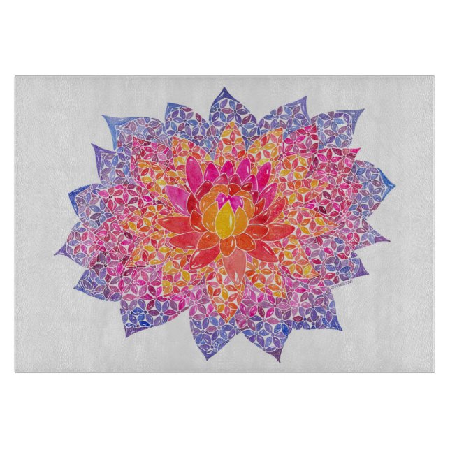 Tabla De Cortar Tablero de Dahlia Square (Anverso)