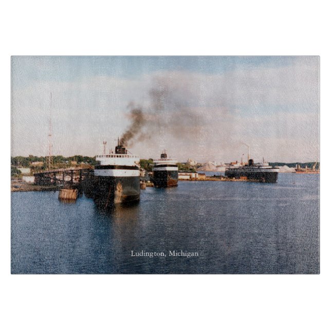 Tabla De Cortar Tablero de Ludington Ferries (Anverso)