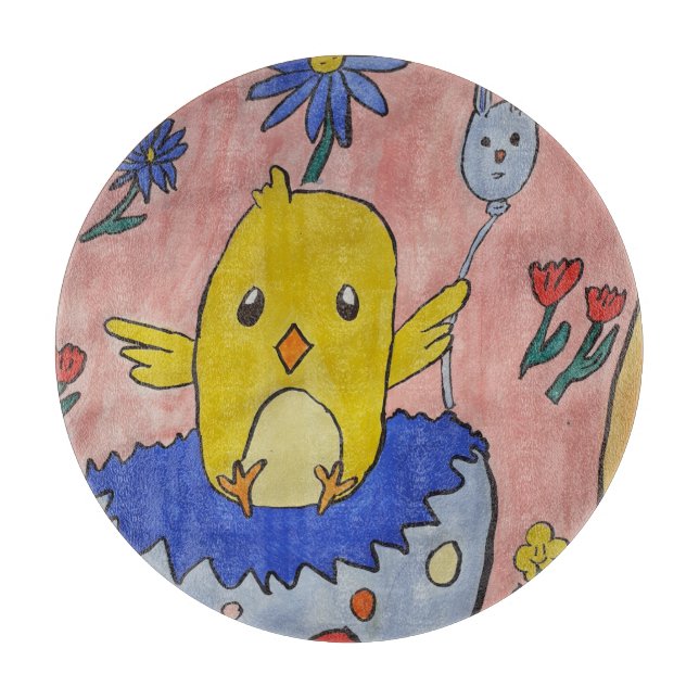Tabla De Cortar Tablero de pollo de Pascua (Anverso)