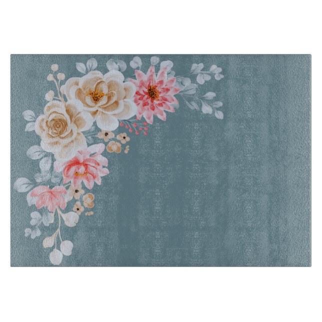 Tabla De Cortar Tablero de recubrimiento de flores de pizarra (Anverso)