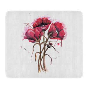 Tabla De Cortar Tablero de Red Poppies