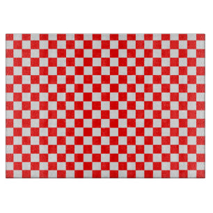 Tabla De Cortar Tablero De Tablero Clásico Rojo Y Blanco