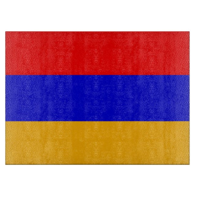 Tabla De Cortar Tablero de vidrio con bandera de Armenia (Anverso)
