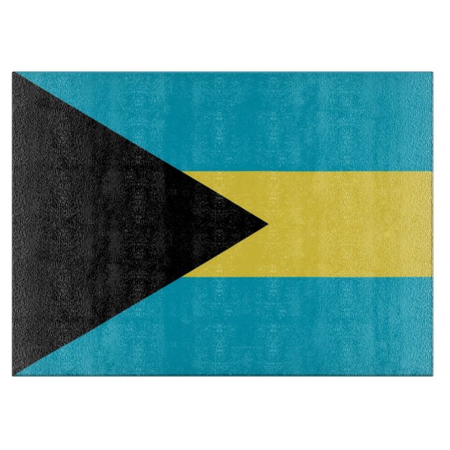 Tabla De Cortar Tablero de vidrio con bandera de Bahamas (Anverso)