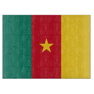 Tabla De Cortar Tablero de vidrio con bandera de Camerún