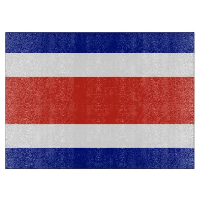 Tabla De Cortar Tablero de vidrio con bandera de Costa Rica (Anverso)