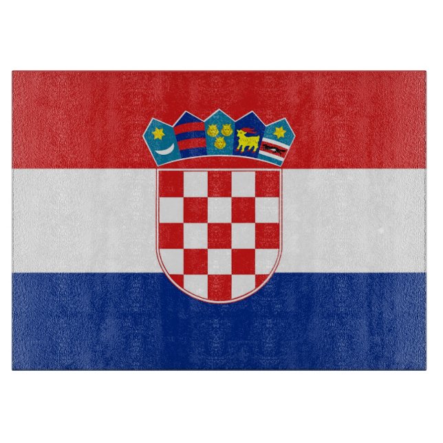 Tabla De Cortar Tablero de vidrio con bandera de Croacia (Anverso)