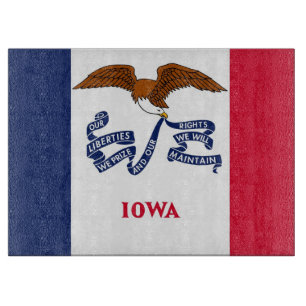Tabla De Cortar Tablero de vidrio con bandera de Iowa, Estados Uni