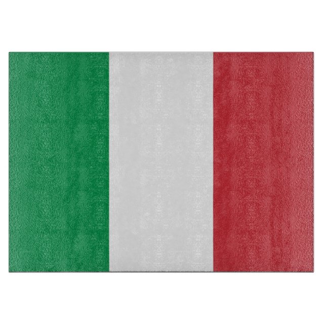 Tabla De Cortar Tablero de vidrio con bandera de Italia (Anverso)