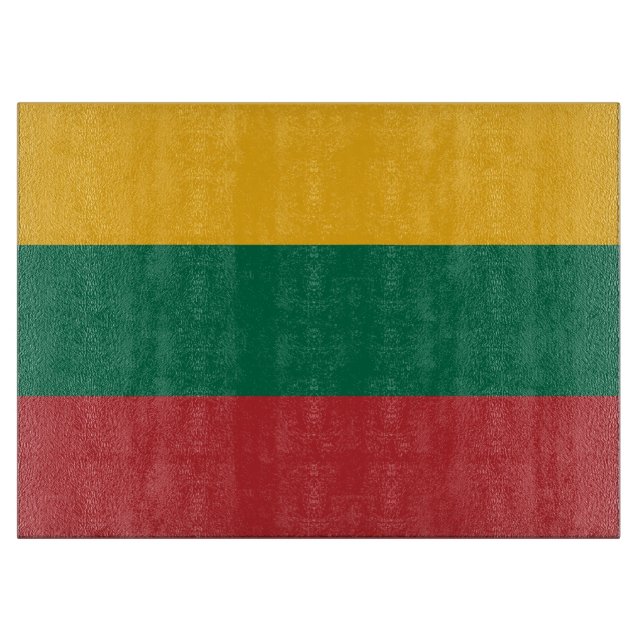 Tabla De Cortar Tablero de vidrio con bandera de Lituania (Anverso)
