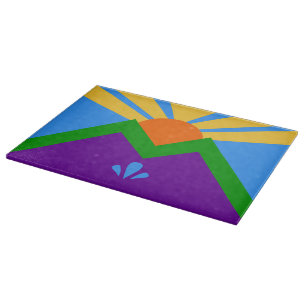 Tabla De Cortar Tablero de vidrio con bandera de Manitou Springs