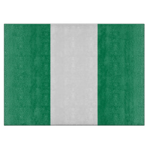 Tabla De Cortar Tablero de vidrio con bandera de Nigeria