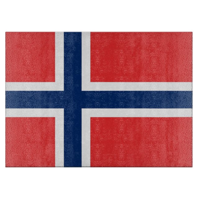 Tabla De Cortar Tablero de vidrio con bandera de Noruega (Anverso)
