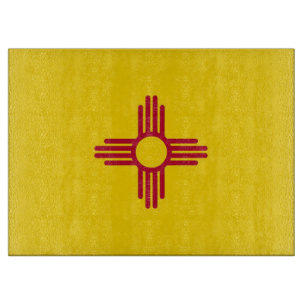 Tabla De Cortar Tablero de vidrio con bandera de Nuevo México, Est