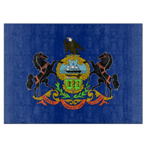 Tabla De Cortar Tablero de vidrio con bandera de Pennsylvania, Est