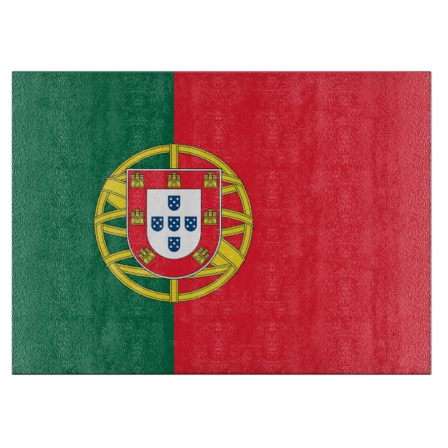 Tabla De Cortar Tablero de vidrio con bandera de Portugal (Anverso)